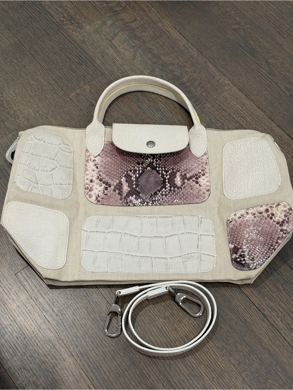 Longchamp Le Pliage Exotic Patchwork Tote Bag